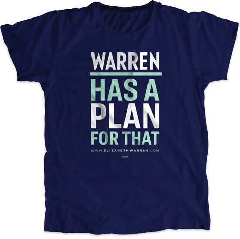 Warren has a play for that t-shirt