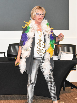 First United Bank’s Lisa Crawford is known around Marble Falls as the Crazy Money Lady.