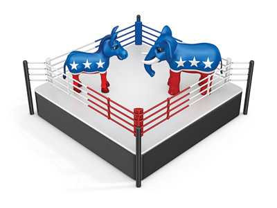 Boxing Ring Political Republican Democrat