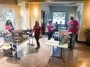 Fort Worth employees create more than 70 supply baskets for local educators.