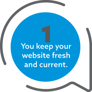 You keep your website fresh and current.