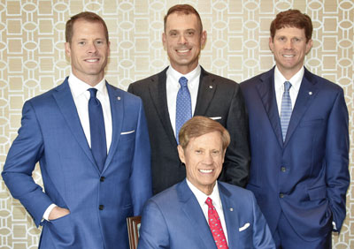 The Ware family in 2021: ANB Chairman Richard seated in front with his sons, from left to right: William, Benj and Pat.