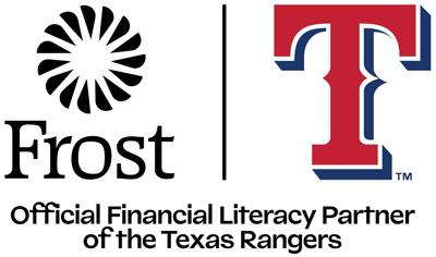 Frost Bank and Texas Rangers logos